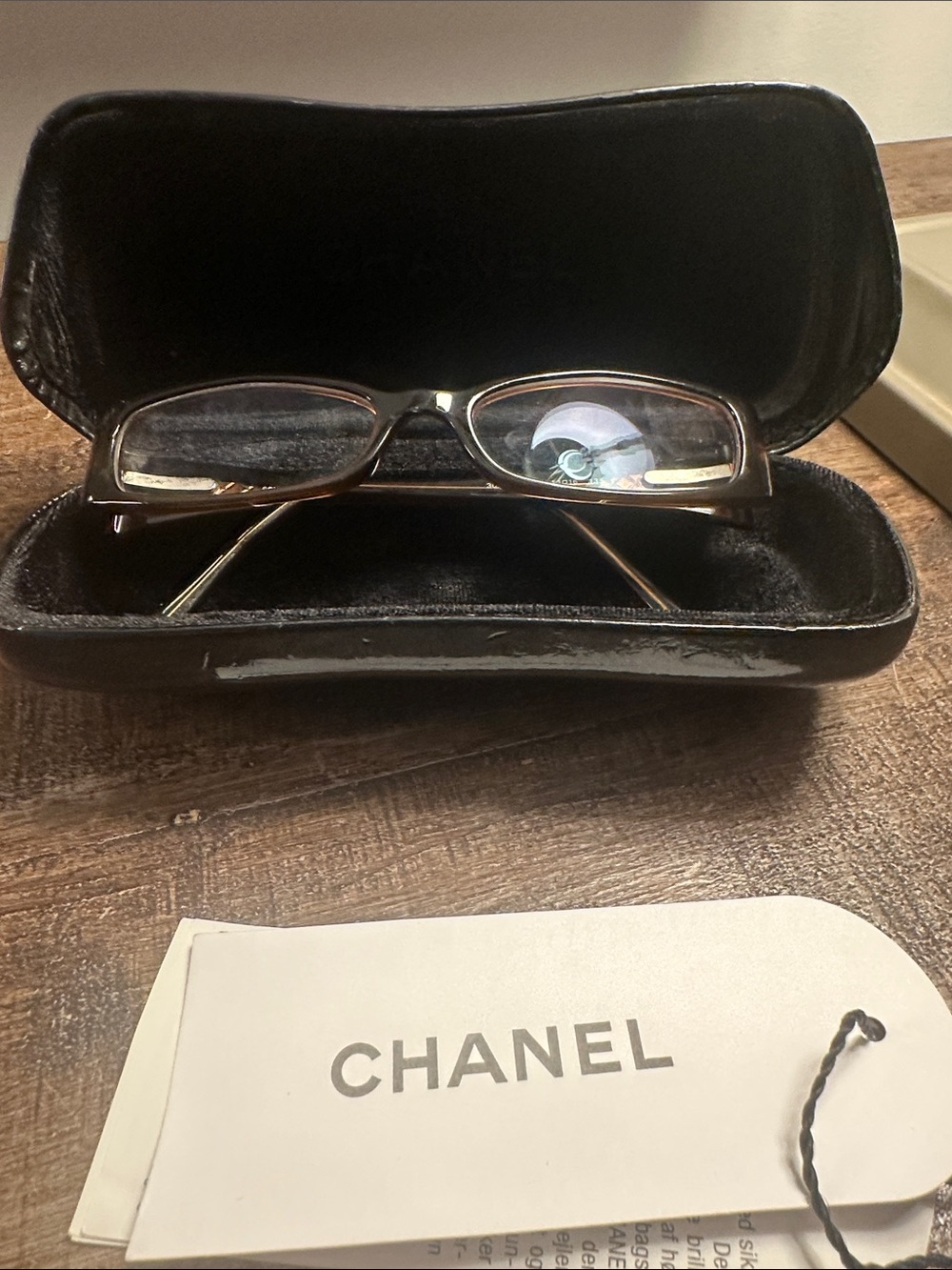 VINTAGE Y2K CHANEL  3094c538 Rectangular EyeglaGlasses frame brown w/case